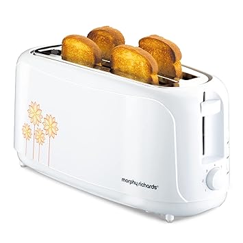 Morphy Richards at 402 1450Watts Pop-Up Toaster, 4-Slice Automatic Pop up Toaster with Removable Crumb