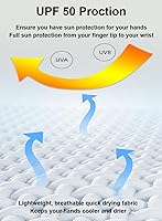 Vista 4 de Guantes de pesca - Guantes de navegación, kayak, remo y protección UV para hombres y mujeres