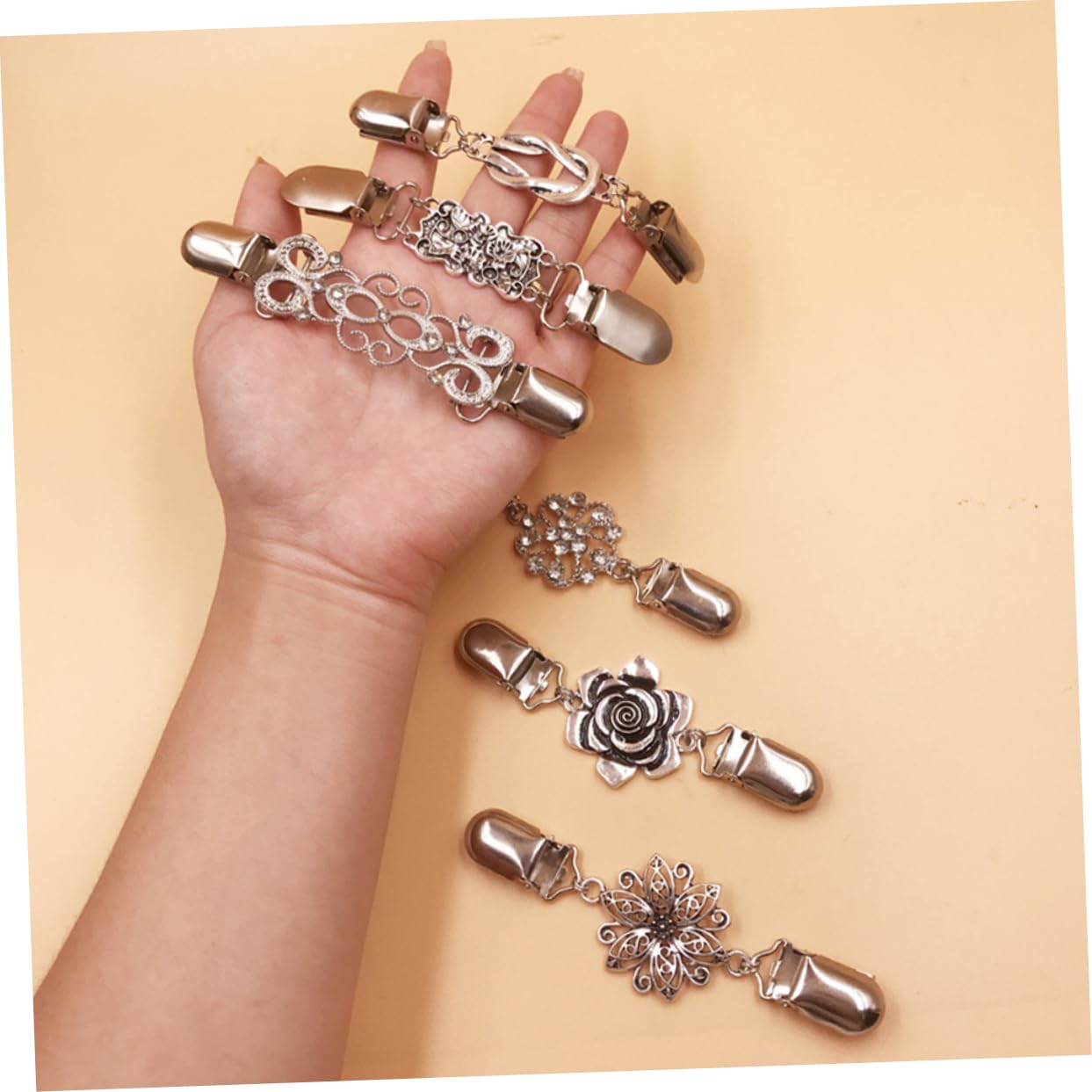 SOIMISS 18piezas Alfileres De Cadena Clip De Suéter Broche Decorativo De Flores Para Cuello De y Suéter Accesorios Elegantes Para Ocasiones Formales y Casual