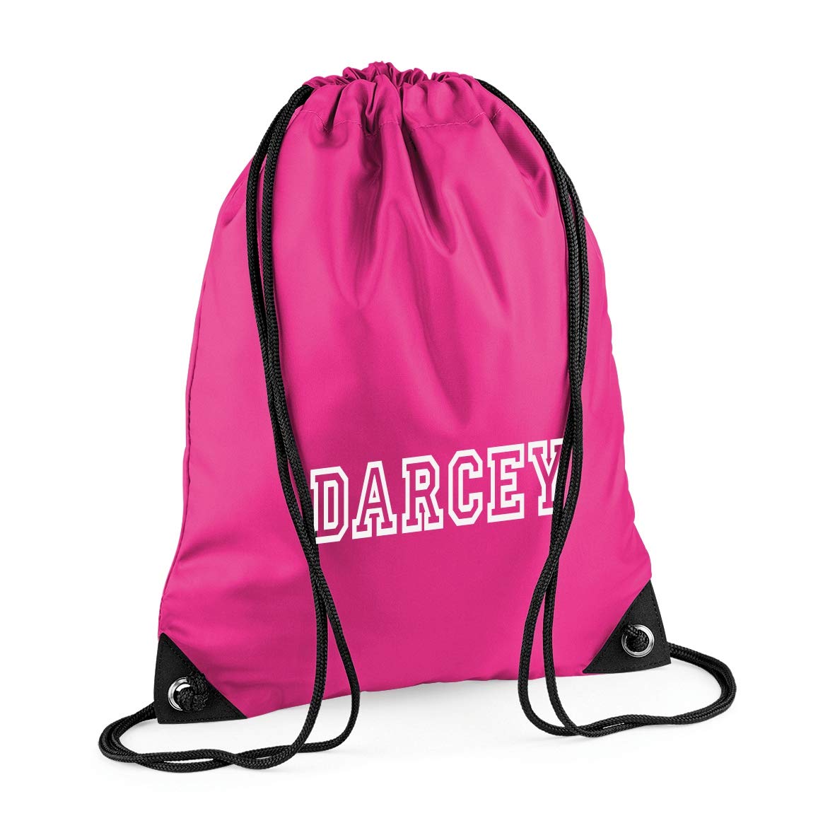 Nametape Express Pump/Swim bag drawstring backpack personalised with name, great choice of colous (Fuchsia)