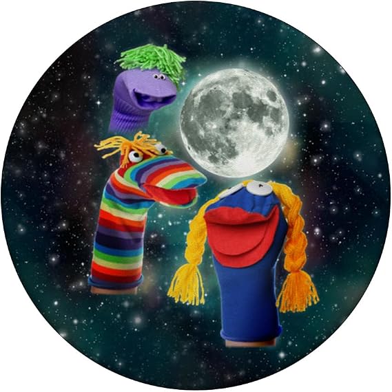 Three Sock Moon - Funny Weird Cursed Puppet Meme Ugly PopSockets Adhesive PopGrip