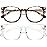 Gaoye 2 Pack Blue Light Blocking Glasses, Retro Round Eyewear Frame Anti Eyestrain Computer Glasses for Women Men - GY1688 (Tea Leopard+Transparent)