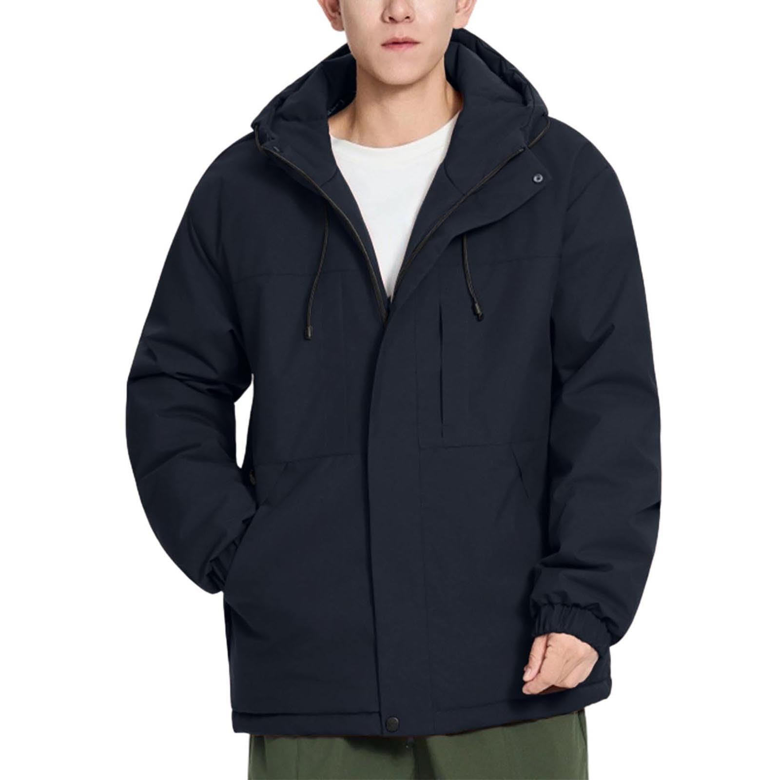Chubasquero Impermeable para Hombre para Exteriores Transpirable con Capucha Desmontable y Bolsillo con Cremallera Casual Cortavientos Con Capucha Para Correr Ciclismo Senderismo Escalada Deporte