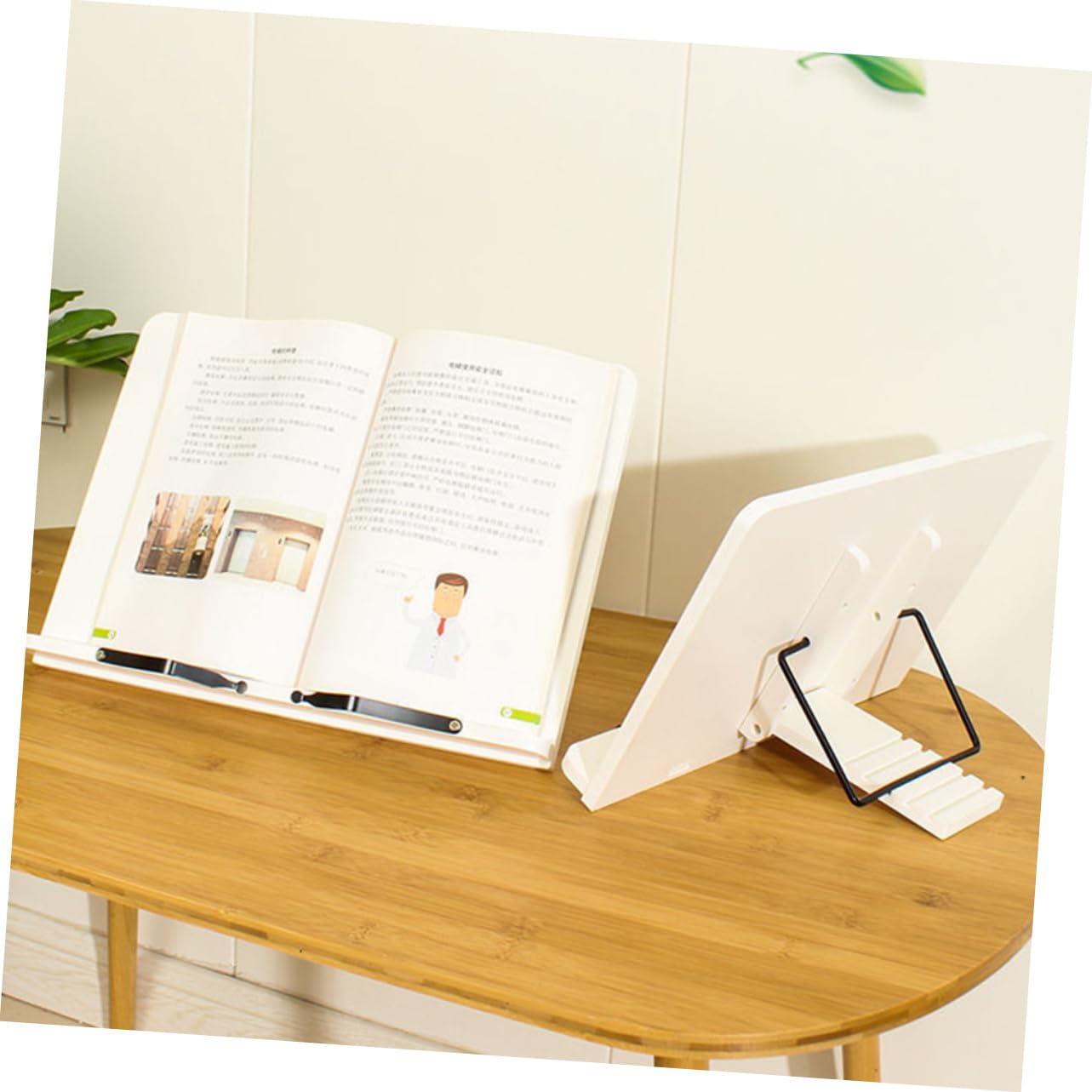 Holz Buchständer zum Lesen mit Verstellbarem Lesewinkel und Stabilem Design als Leseständer für Kochbücher und Schulbücher Am Schreibtisch