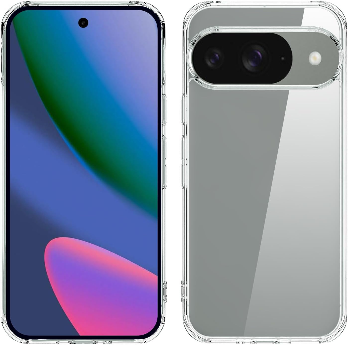 TENOC Phone Case for Google Pixel 10 & Google Pixel 10 Pro, Clear Case Anti-Yellowing Protective Bumper Hard Back Cover for 6.3 Inch