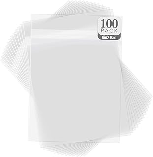 Golden State Art, Pack of 100, Acid-Free Crystal Clear Sleeves Storage Bags for Photo Prints Framing Mats Mattes (Bag Size: 8 3/8 x 10 1/8 inches for 8x10 Mats)