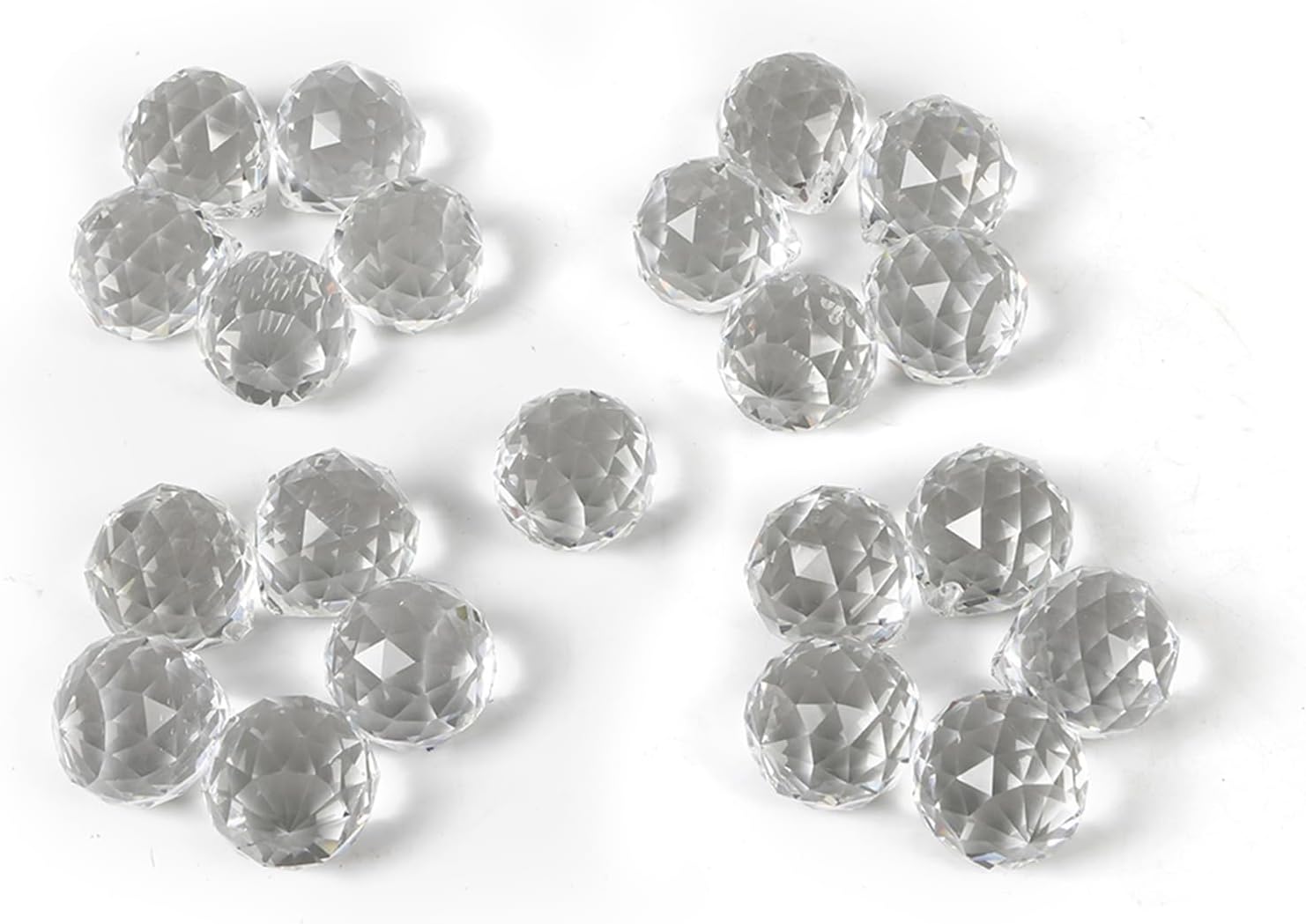 Crystal Chandelier, 23.6 Inches Living Room Chandelier Lotus Shape Lamp Modern Luxury Lighting Fixture Flush Mount Light for Hotel Home Bedroom 110V (Golden)