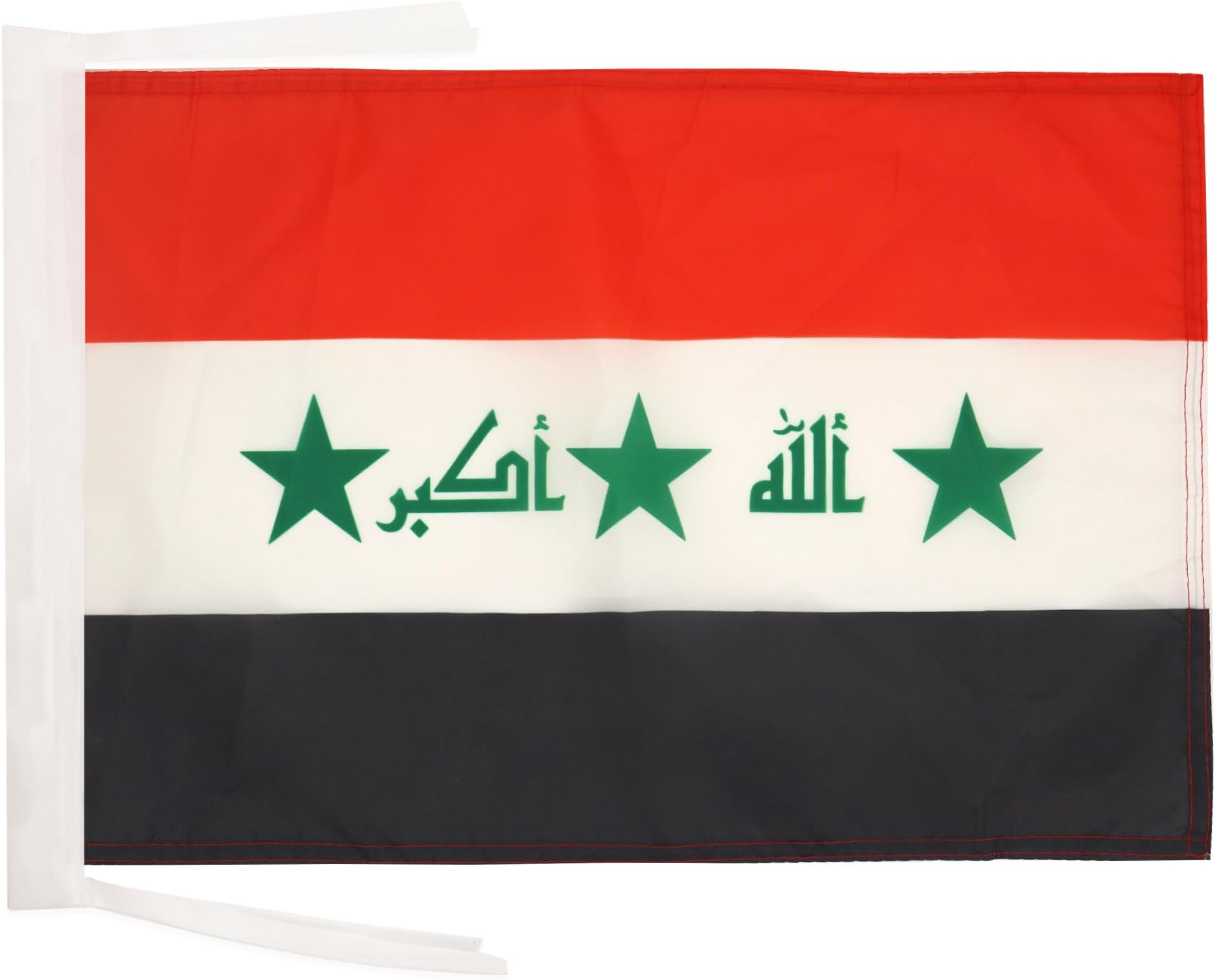 Iraq Old Flag 18'' x 12'' cords - Iraqi SMALL flags 30 x 45cm - Banner 18x12 in - AZ FLAG