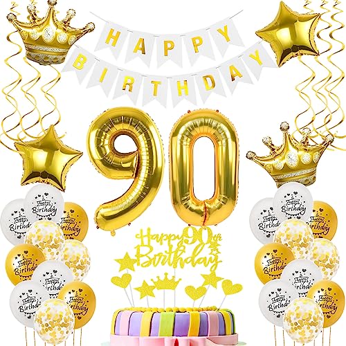 Balões 90 anos aniversário mulher homem ouro decoração bolo 90 mulher aniversário ouro branco decoração aniversário 90 anos homem mulher decoração balões 90 anos aniversário homem mulher deco branco