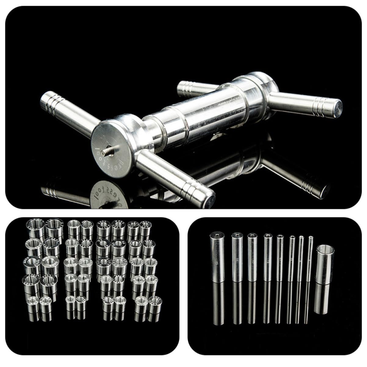 HEMOTON Juego de Prensa para Cojinetes de Bicicleta 1 Set Negro | Aleación de Aluminio Cnc, para Buje de Rueda y Mantenimiento Doméstico