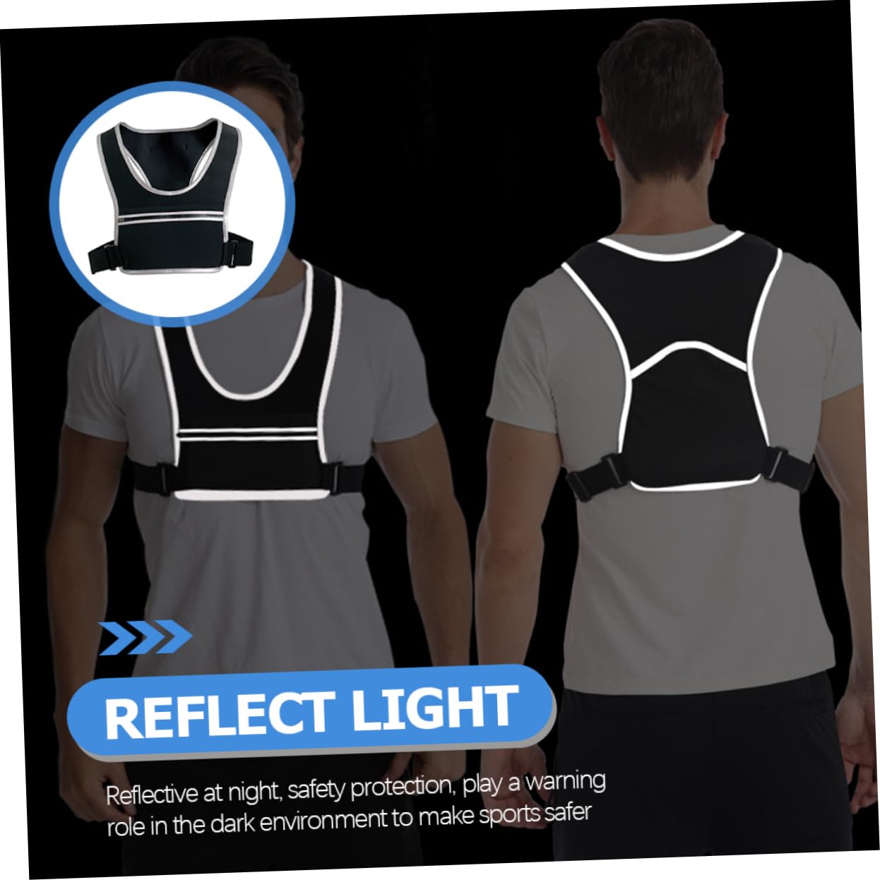 WOONEKY Chaleco Reflectante para Correr De Noche y Cómodo Ciclismo y Senderismo Diseño De Almacenamiento y Alta Visibilidad
