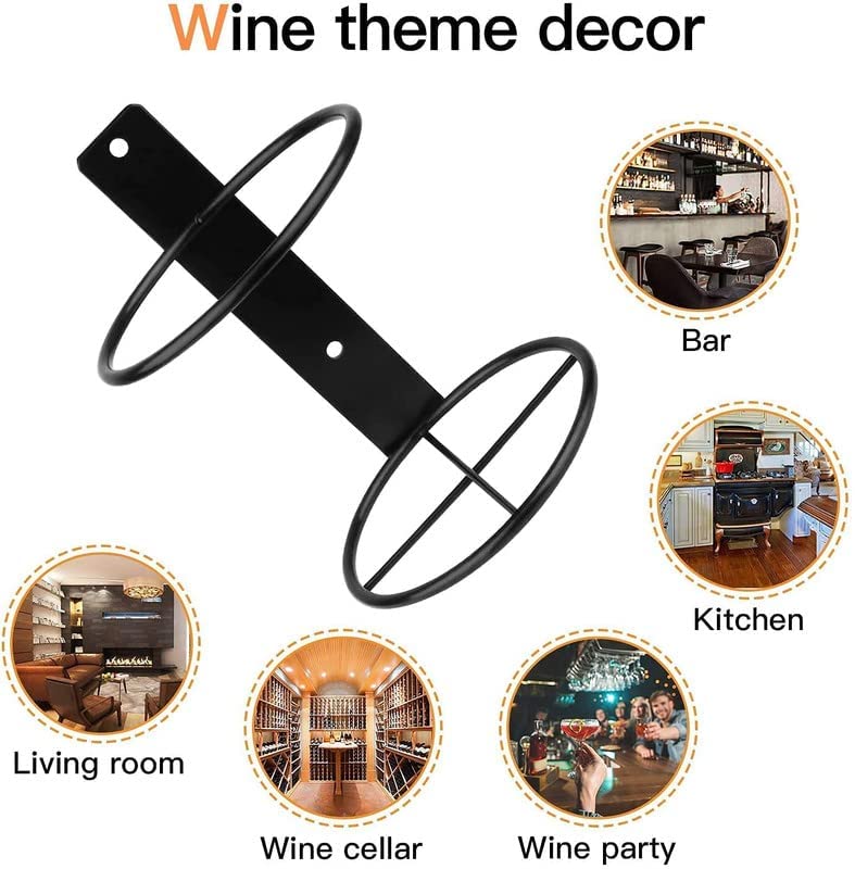 Image of Wall Mounted Metal Spiral Wine Rack with Screws | Wine Bottle Holder /Organizer /Display Shelf /Storage Rack, Black, Pack of 5