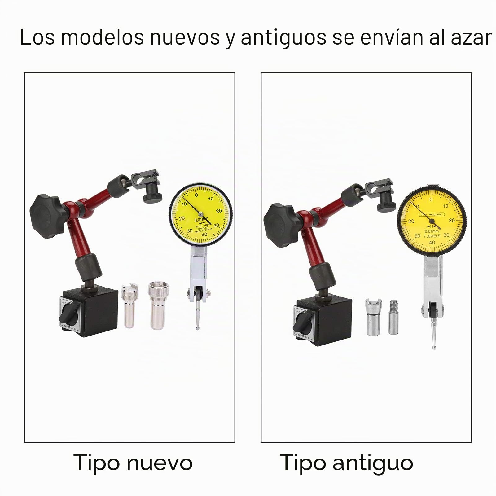 Reloj Comparador Base Magnetica, Reloj Comparador con Base Imantada, Soporte de Base de Soporte de Calibre MagnéTico Fuerte Flexible Indicador de Prueba de Dial de Palanca, para Ajuste de Mecanizado