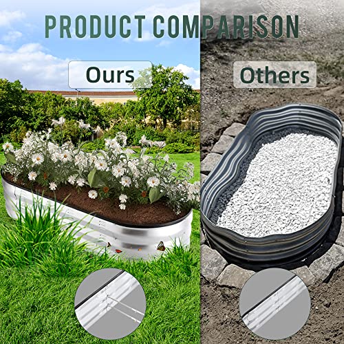 Zxzyhfty Galvanized Raised Garden Bed Kit, Outdoor Garden Raised Planter Box, Oval Large Metal Raised Garden Beds For Vegetables(4 * 2 * 1Ft) #TOP5