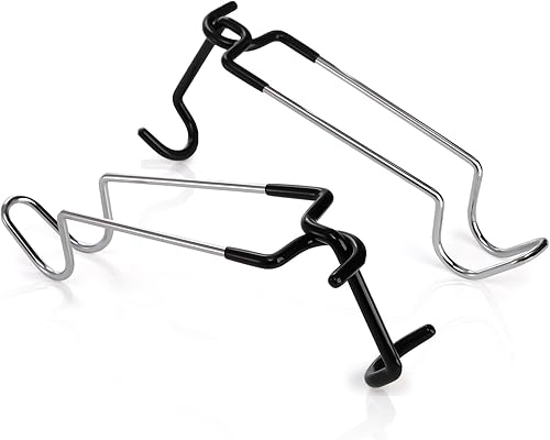 Miniatura 5 de Paquete de 4 ganchos para farol de campamento, soporte de lámpara de 10 pulgadas, soporte de lámpara de acero inoxidable antideslizante para poste