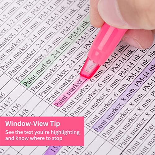 Zeyar Clear View Tip Highlighter, Dual Tips Marker Pen, See-Through Chisel Tip And Fine Tip, Water Based, Assorted Colors, Quick Dry,No Bleed(6 Macaron Colors) #TOP1