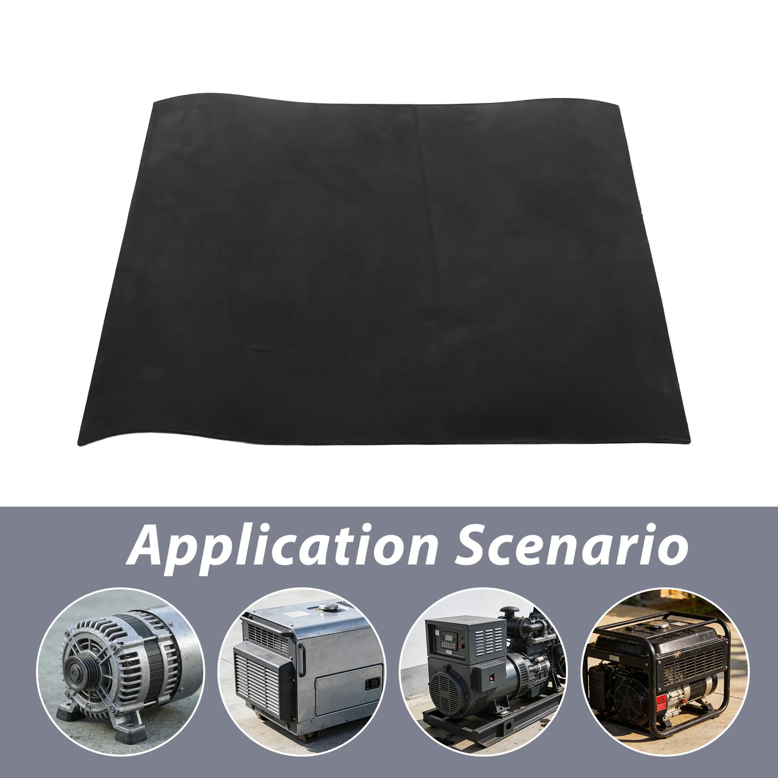 Hochleistungs Antivibrationspad aus Gummi 4mm Schwarz | Texturierte Oberfläche, für Generator und Waschmaschine, Schwingungsdämpfung bei Nassen Böden