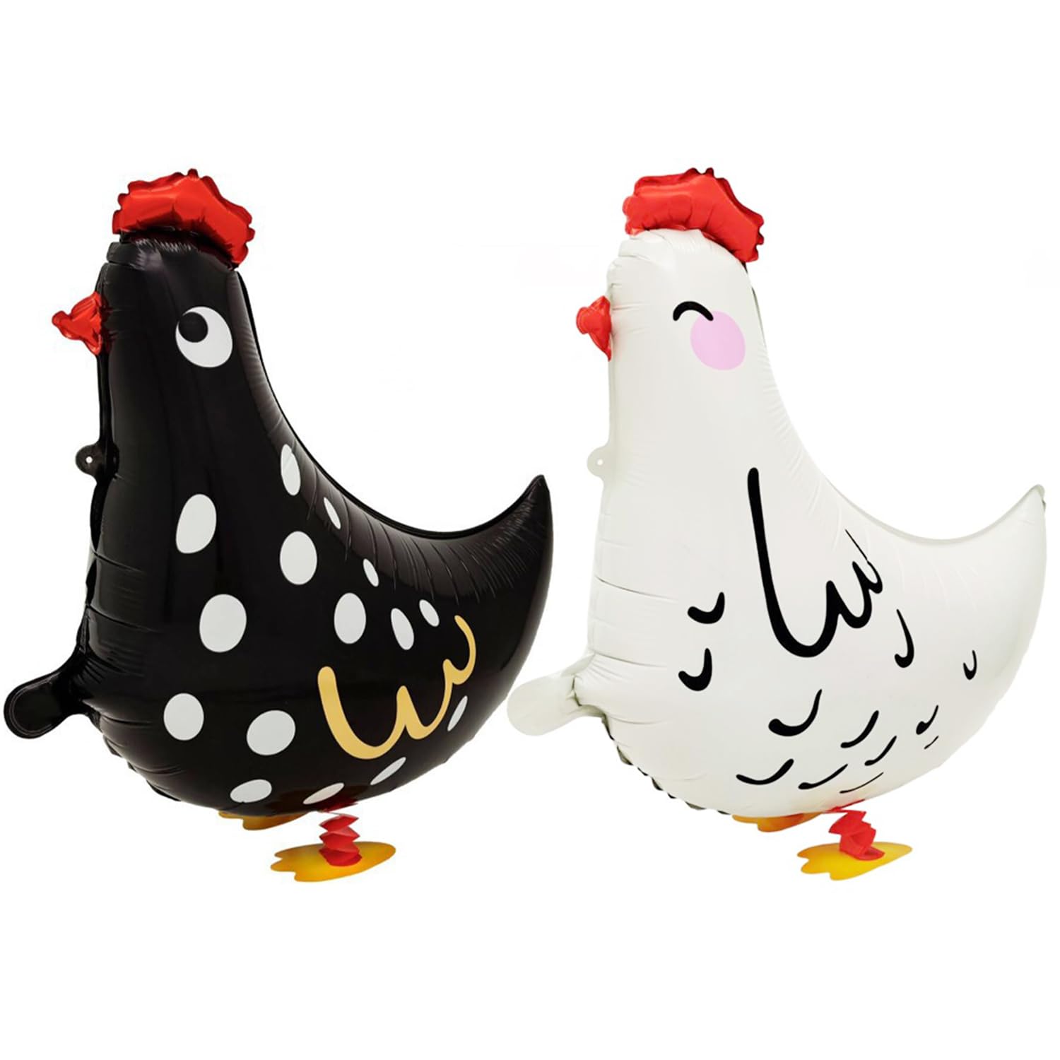 2 Pieces Rooster Balloons, Walking Animal Balloons, Helium Balloons, Farm Animal Balloons, Birthday Decorations, Cute Balloons, Cartoon Animal Balloons, Party Decoration Balloons, Reusable Balloons