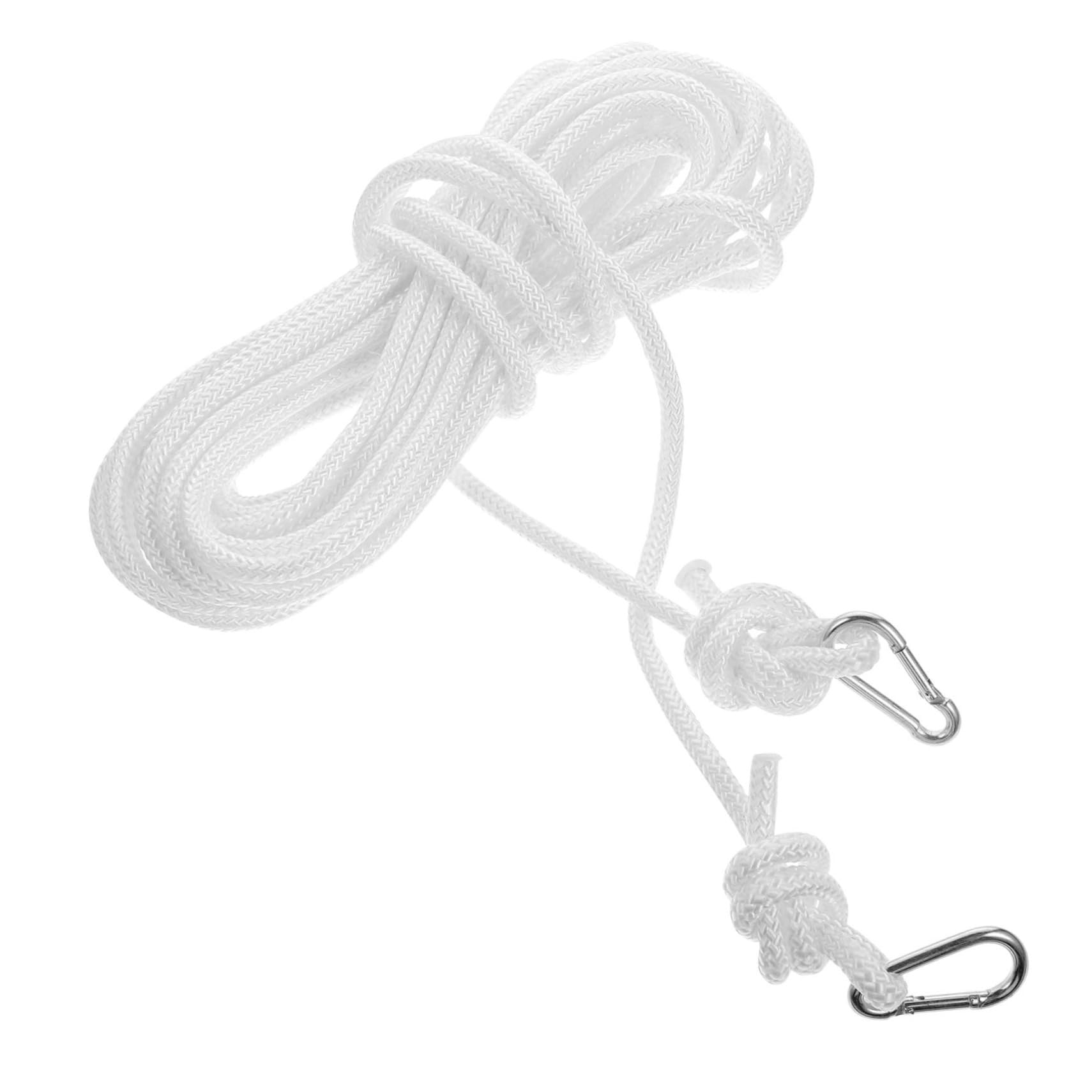 Happyyami 1Pc Thickened Nylon Braided Drying Rope Portable Outdoor Clothesline for Camping Air Drying Lanyard Hang Clothes Quilts Towels and More White with Buckles
