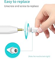 Vista 18 de Metapen Lápiz A11 para iPad de 6ª a 11ª, botón rápido y Bluetooth, 2 lápices capacitivos de carga rápida para Apple iPad a16/11/10/9/8/7/6ª