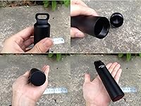 Vista 3 de Negro CNC mecanizado de aluminio EDC supervivencia impermeable cápsula sello botella titular caso contenedor supervivencia EDC herramienta