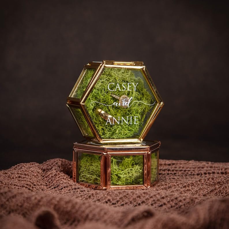 Star Wood Craft Gold Mini Hexagon Box, Geometric Ring Box, Wedding Ring Box, Ring Bearer, Mini Hexagon Lidded Box 4x2 centimeters (B0CXPQBGVW) Amazon Price History, Amazon Price Tracker