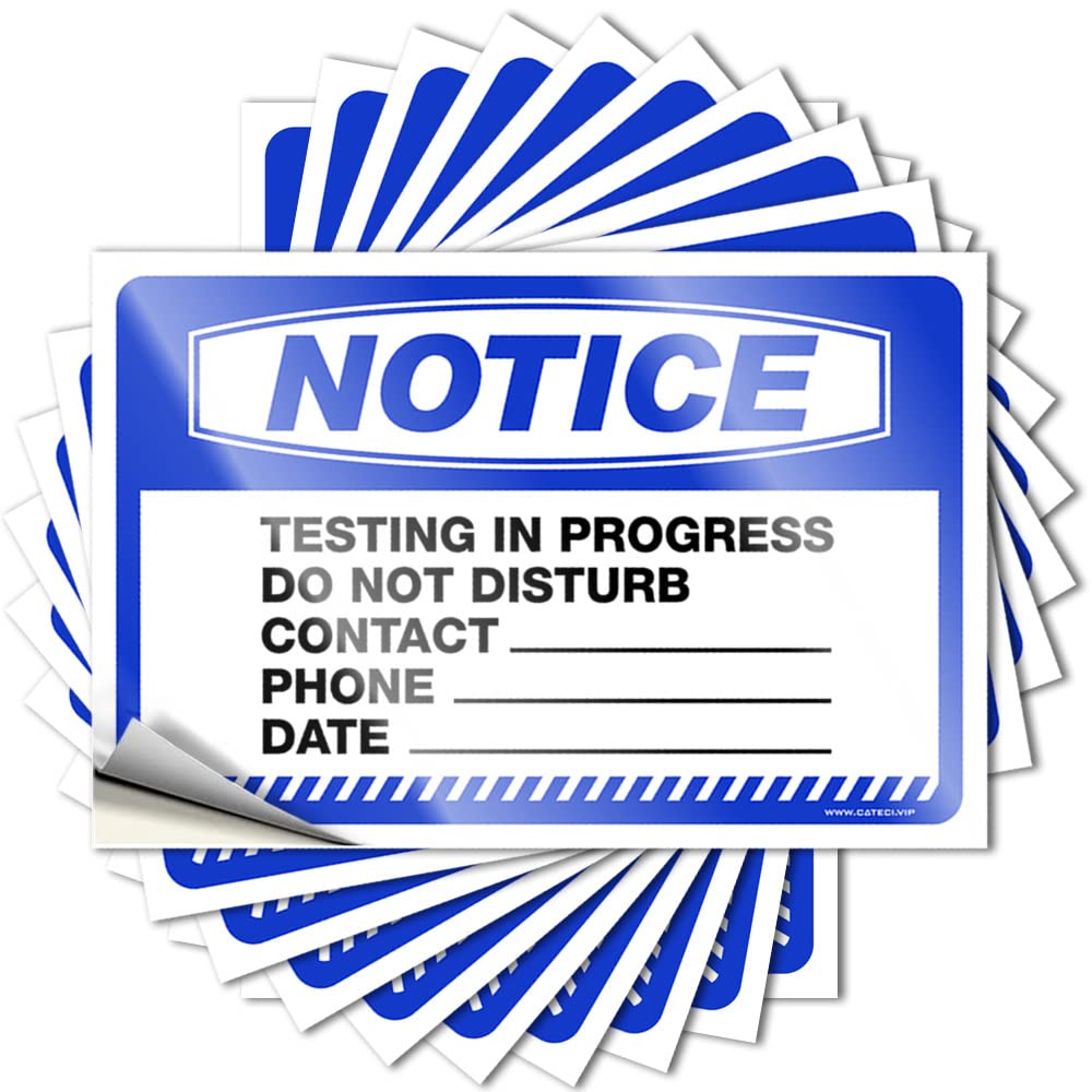 Car Stickers for Men Notice Testing in Progress Do Not Disturb Contact Stickers 10 Pcs Bumper Sticker Stickers for Car(8X12CM)