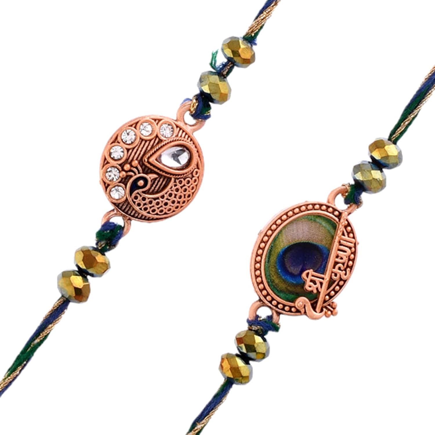 VOYLLA Divine Motifs Mens Embellished Thread Rakhis|Pack Of 2 Rakhi|Rakhi For Brother|Rakhi Combo| (B0D5HVRCXV) Amazon Price History, Amazon Price Tracker