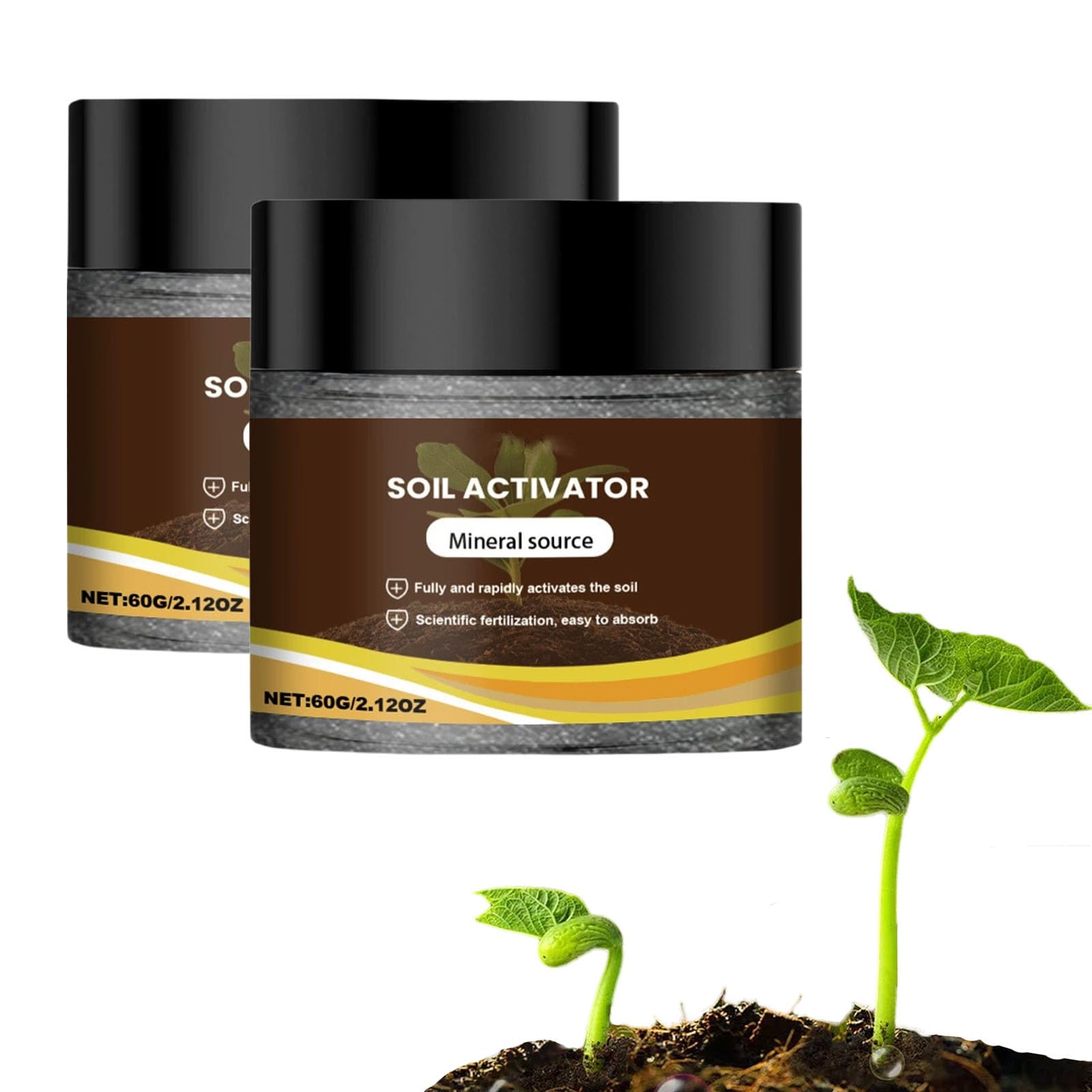Soil Activator for Plants, Soil Pro Activator Organic Water - Soluble Soil Improvement Loosening Agent - Boost Root Development & Plant Growth for Vegetables, Flowers, Lawns, Gardens (2PC,120G)