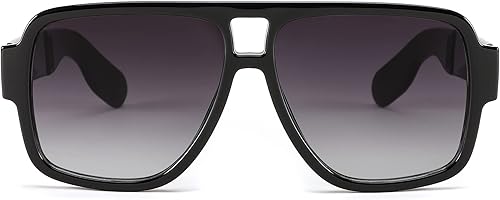 Miniatura 3 de FEISEDY Gafas de sol estilo piloto retro de los años 70 de gran tamaño, para mujeres y hombres, marco cuadrado vintage B2954