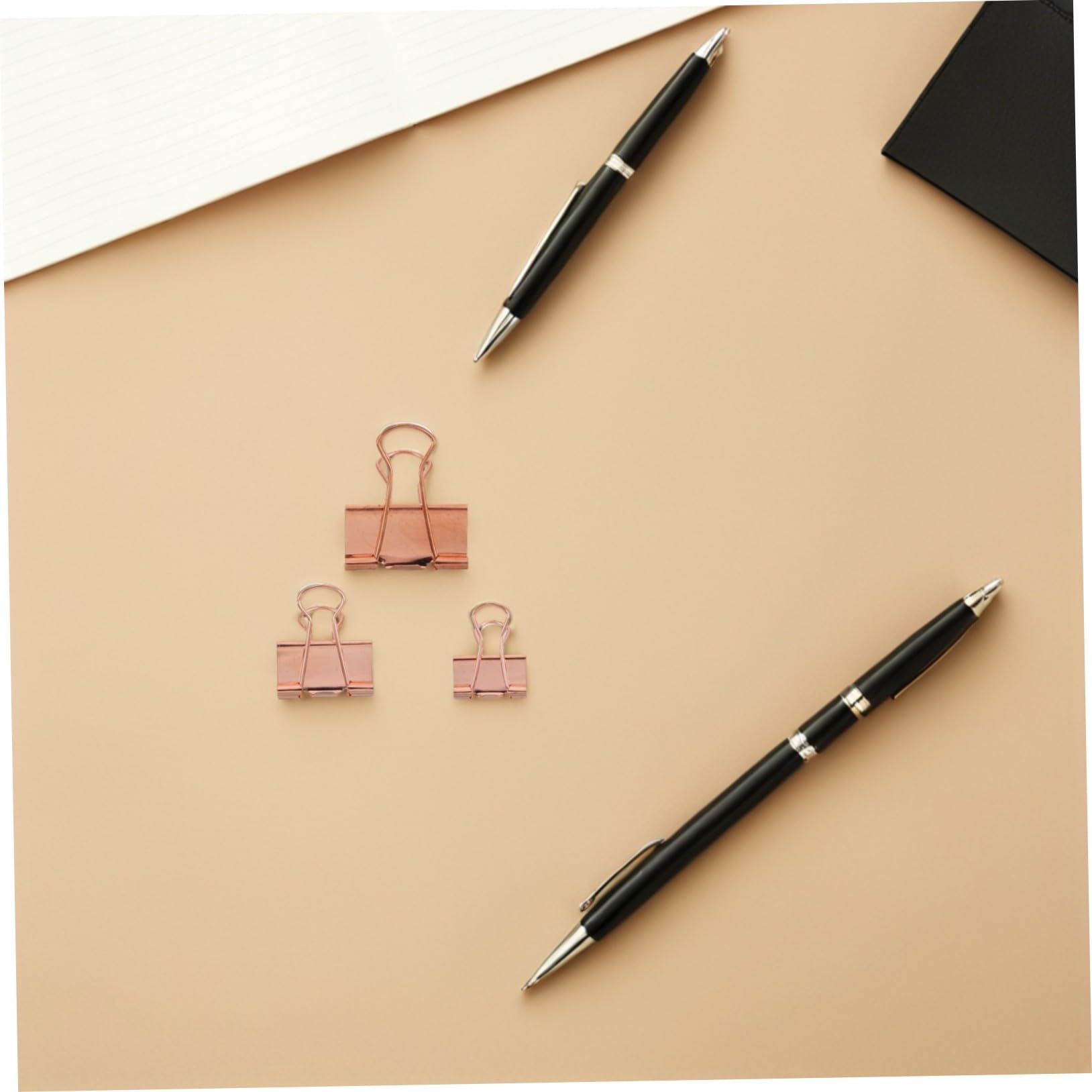 112 Pezzi Clip per Raccoglitori in Metallo Rosa di Fermagli per Documenti da Morsetti per Ufficio e Studio per Organizzare Carte Ricevute e Documenti di Varie Dimensioni