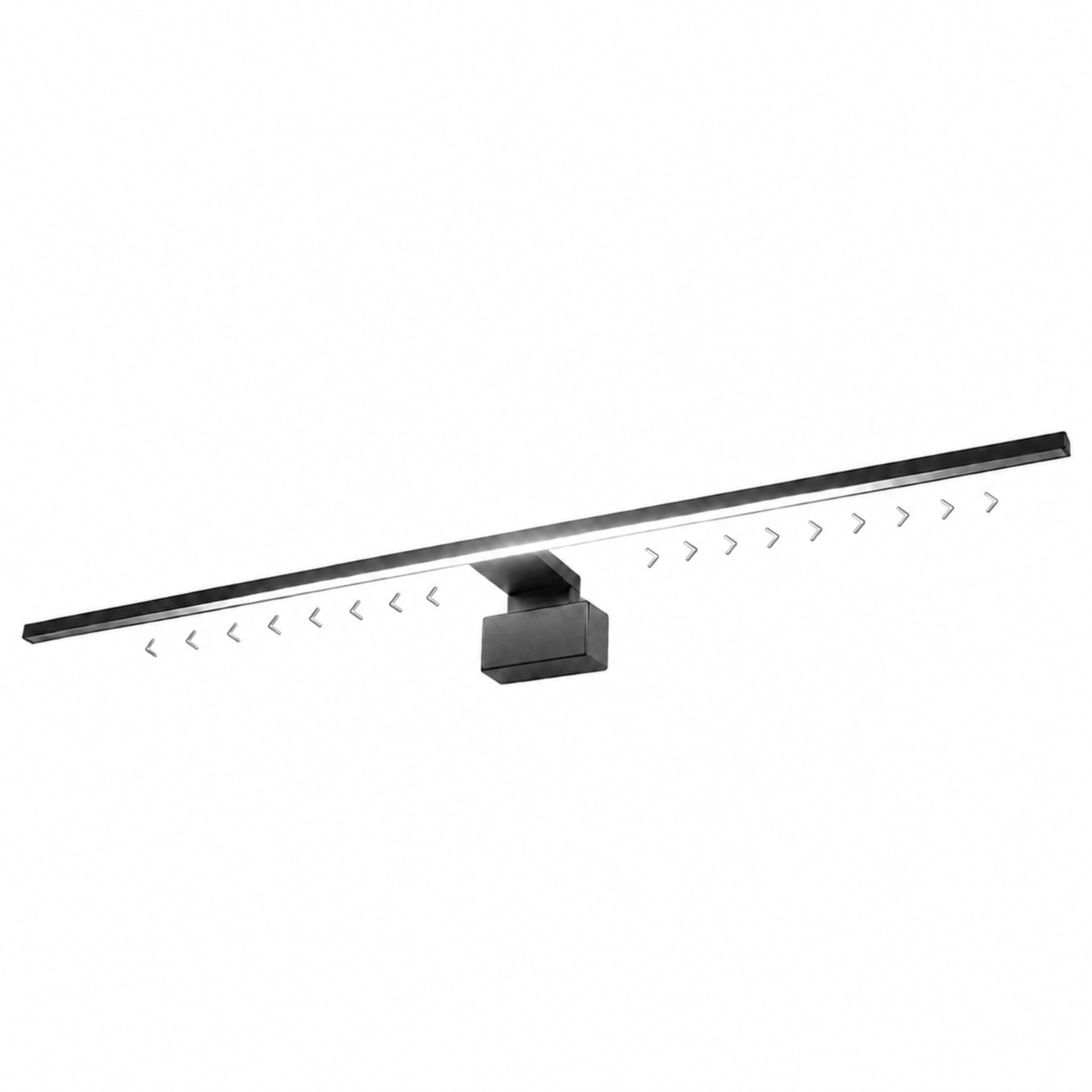 kalb lampada LED bagno Running Light 80 cm IP44, applique specchio effetto luminoso dinamico, 230V, parete o armadietto a specchio, nero/cromo, 3000K/4000K (nero, bianco neutro)