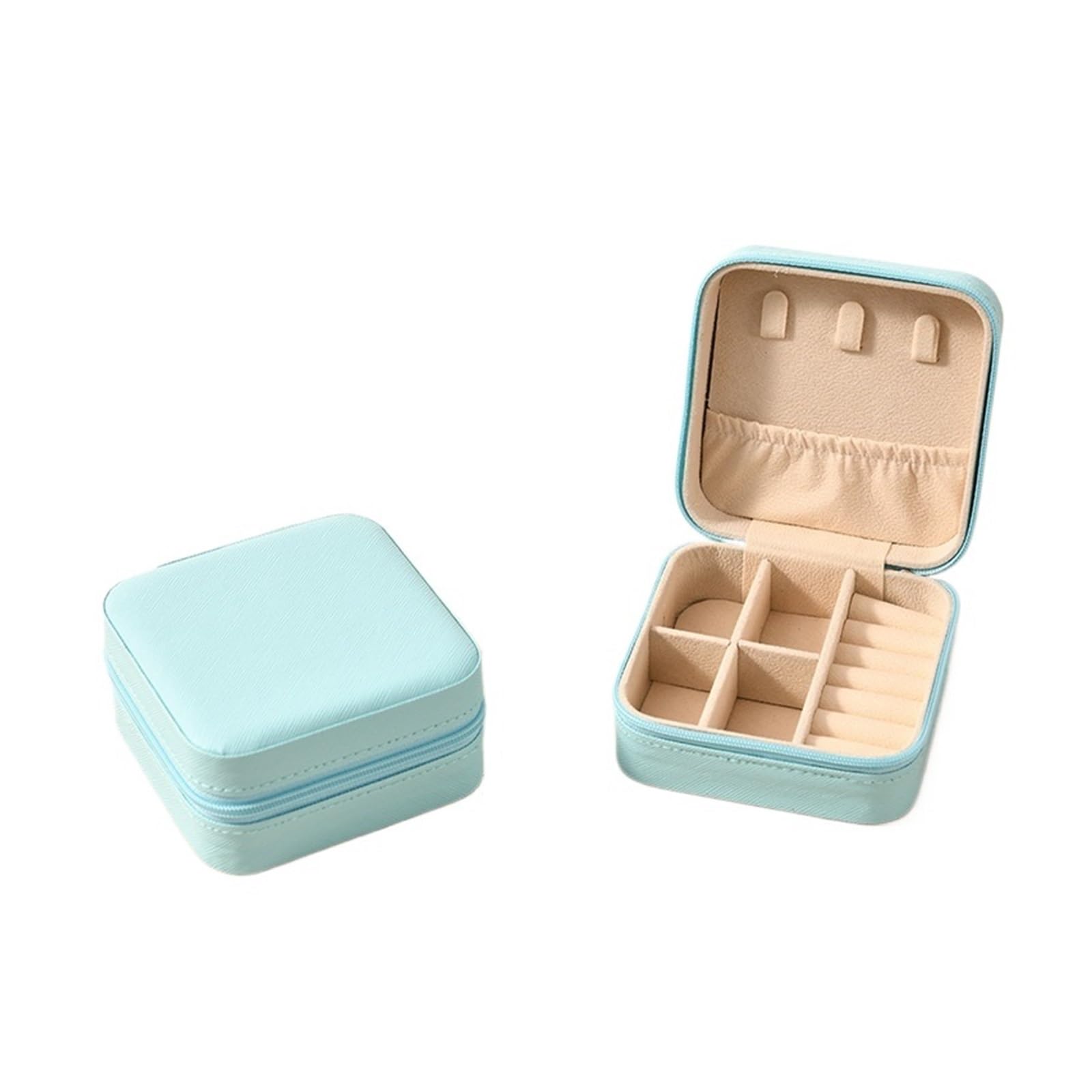 ESTDKMNOS Portable Jewellery Case， Jewellery Box Portable Mini Jewelry Storage Travel Organizer Multicolor Leather(Color5)