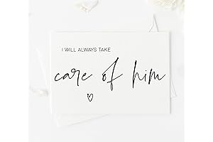 I Will Always Take Care of Him Wedding Day Card To Parents...