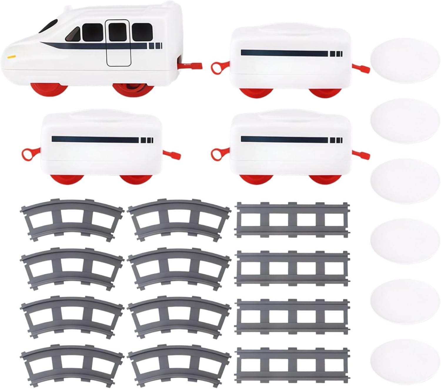 Rotating Sushi Conveyor Belt Train Set, 32.1 X 16.9 X 0.6 in Table, Food Train, 12 Tracks, Pretend Play Toy, 1 Locomotive, 3 Cars, 6 Plates