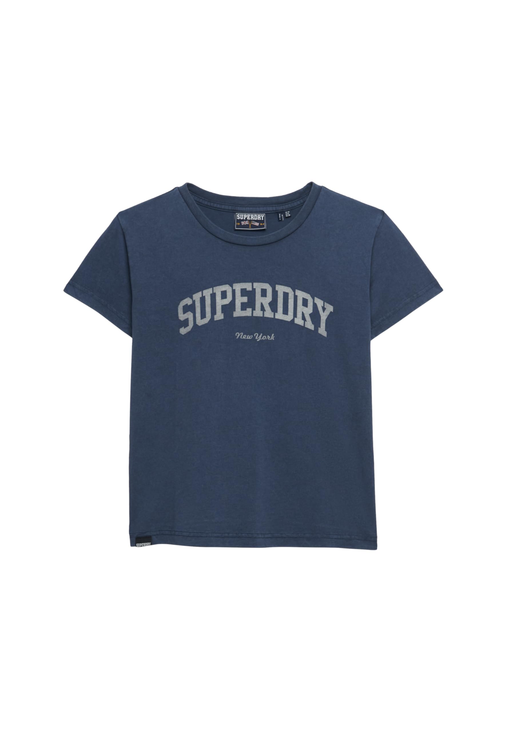 Superdry Women's Lauren Navy Ath Ess Fitted Graphic Tee T-Shirt, 12