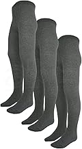 Girls 3 Pack Grey School Tights Ex MRKSPN Cotton Rich School Uniform 3 to 14 Years