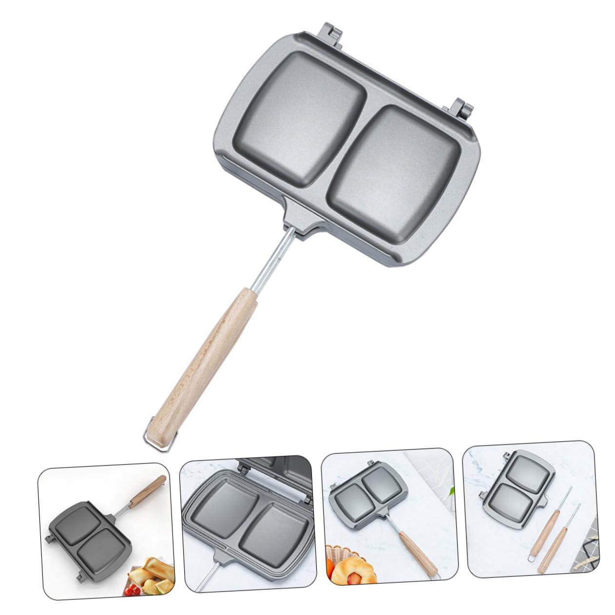 IMIKEYA Sandwichera Plancha De Desayuno Mini Cocina Sándwich Parrilla Tostadora Plancha Aire Prensa Parrilla Mini Para Panqueques Sartén Para Desayuno Sartén