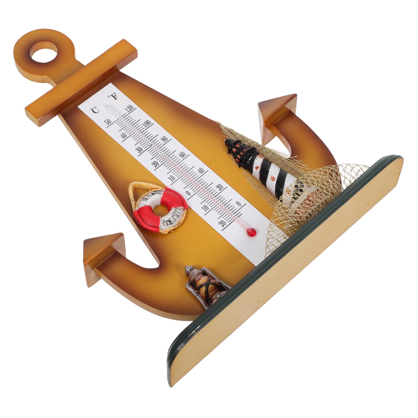 Abaodam Termometro da Tavolo Nautico Scultura Ancora in Stile Retrò, Decorazione per Interni ed Esterni, Indicatore Temperatura Affidabile per Casa, Ufficio e Giardino