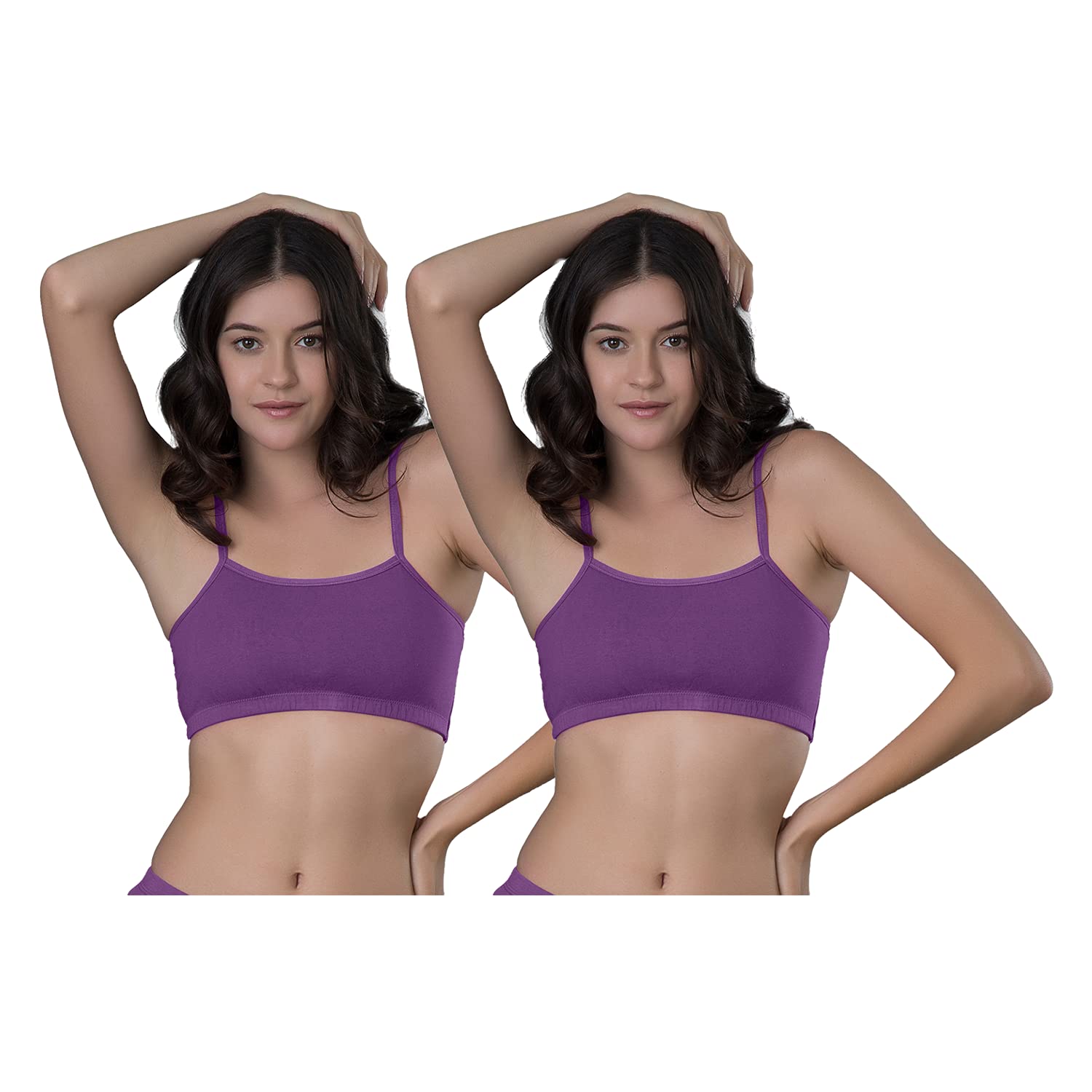 INTIMACY LINGERIE Women's Cotton Brassiere | Non-Padded | Non-Wired | Moderate Coverage | Slipon Sports Bra Brassiere, with Inner Bottom Elastic and Thin Straps (Ca05_P)