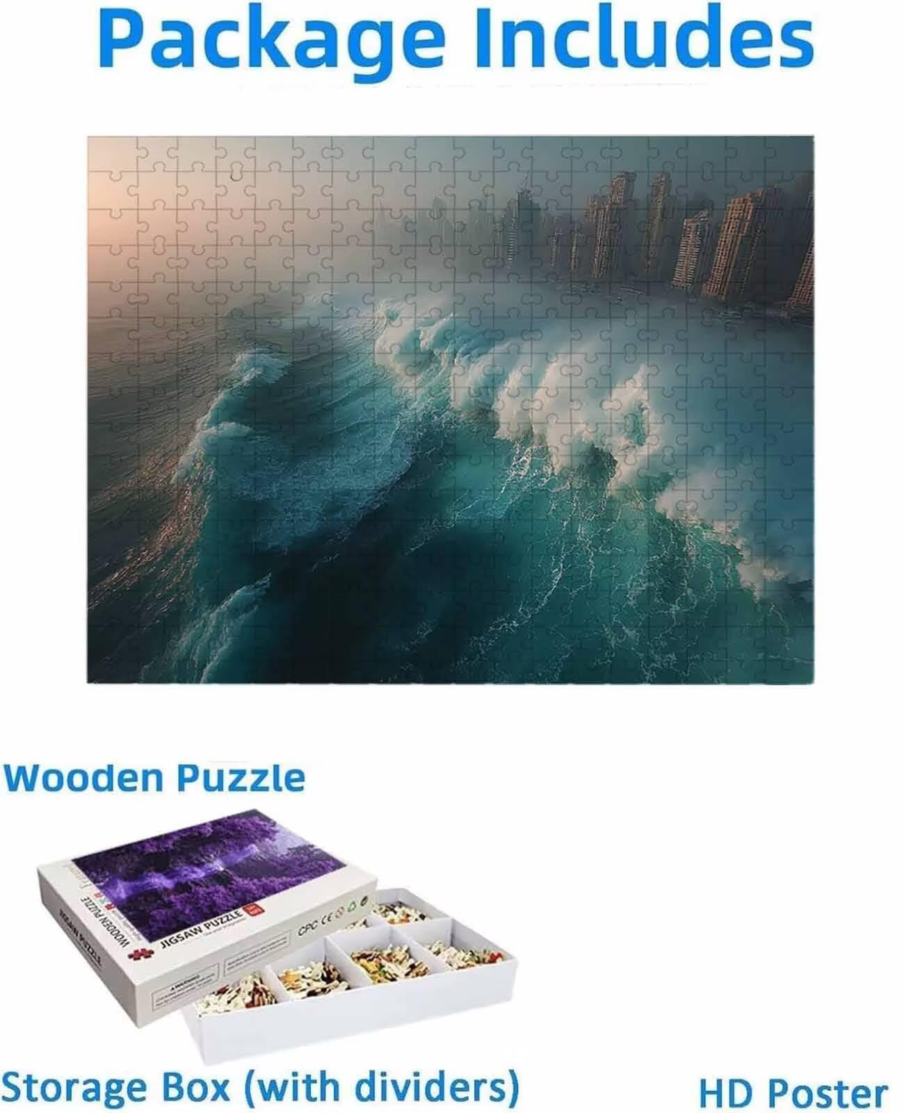 1500 Pezzi di Puzzle, Cielo blu 1500 Pezzi di Puzzle per Adulti, Regalo Anniversario, Regalo Natale, Decorazione Della Casa, Prevenzione Della Degenerazione Cerebrale Negli Anziani PjY1138 0-1
