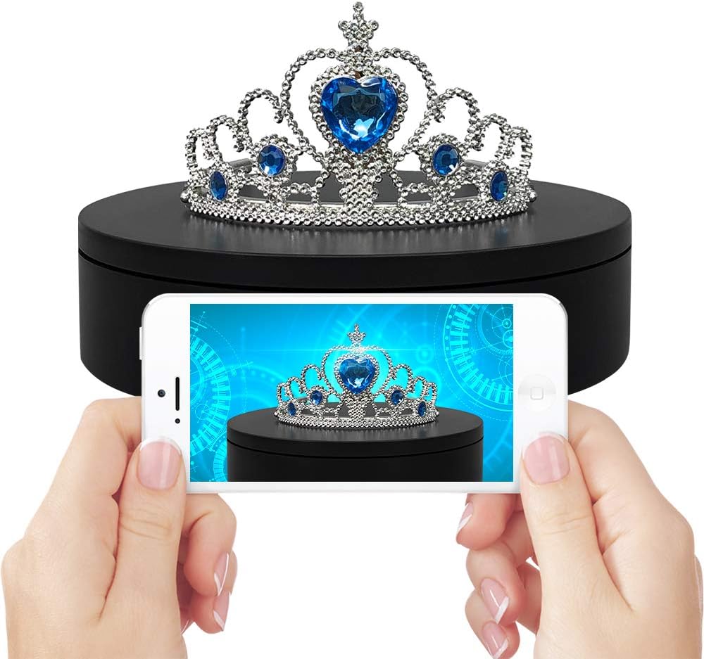 Get Discount 70% Price ComXim 360 Degree Black Electric Turntable,Direction, Angle and Rotation Mode,7.87in Diameter,44lb Capacity,Product Photography, Product,Cake and Jewelry Display，