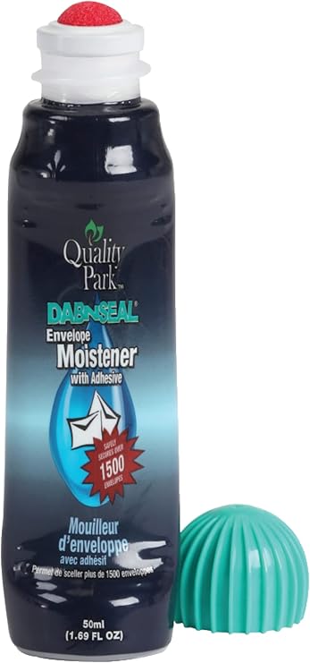 Quality Park Dab-N-Seal Envelope Moistener with Adhesive, For Securely Sealing Envelopes, Paper Crafts & More, 50mL Bottles, 4 Pack (QUA46071)