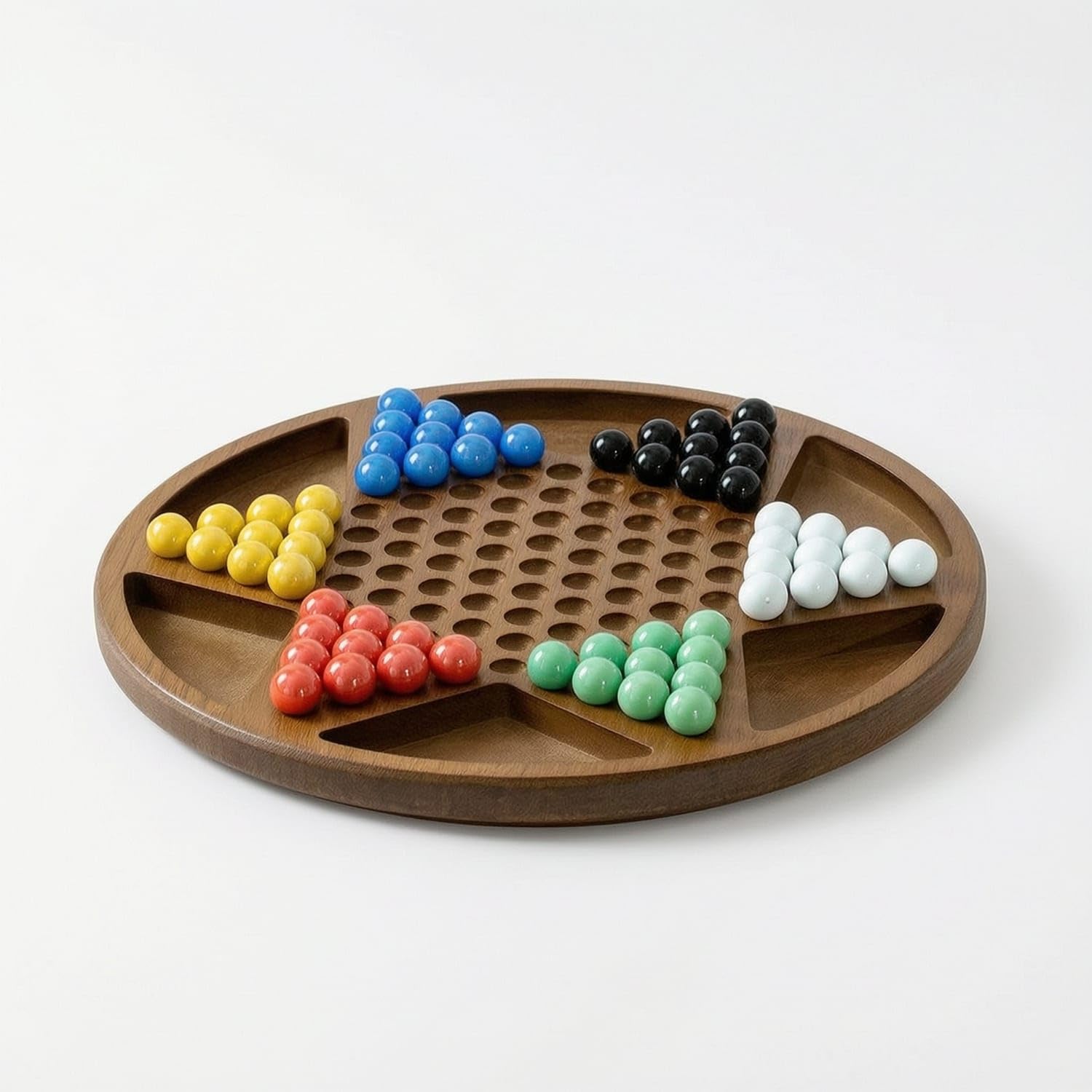 Round Marble Strategy Game Compact Marble Board Game Portable Wooden for Families, Students, Home, Classroom, MDF Agate Round-image-23