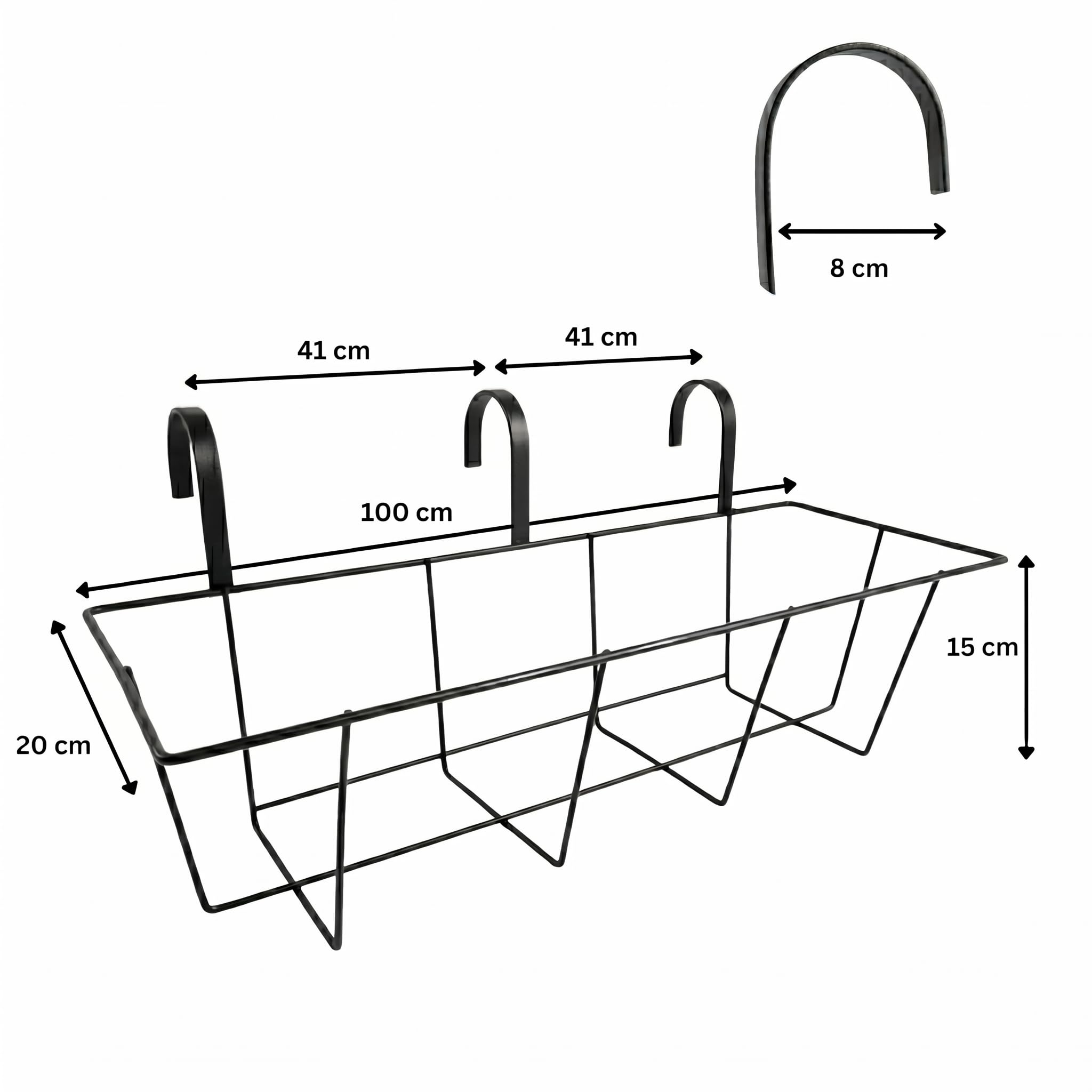 Plastard Blumenkasten 100 cm Anthrazit mit Hydroeinsatz, Wasserstandsanzeiger und Metallhalterung – selbstbewässernder Pflanzkasten, Balkonkasten, robust & witterungsbeständig