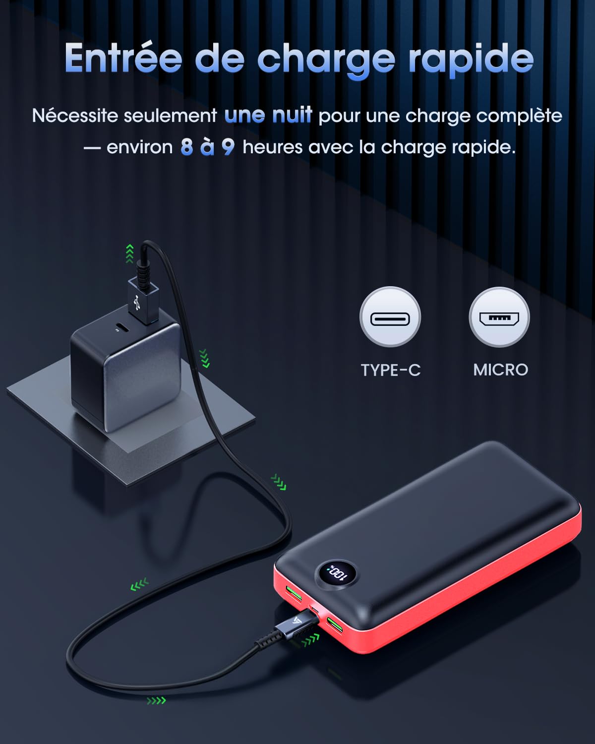Batterie Externe 50000mAh Charge Rapide 22.5W