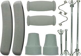 Replacement Crutch Padsï¼ŒQingTD Padding for Walking Arm Crutches,for Adults,for armpits,Hand Grips,and Feet Caps,Fits Standard Aluminum Crutches 6 Pieces-Set (Gray)