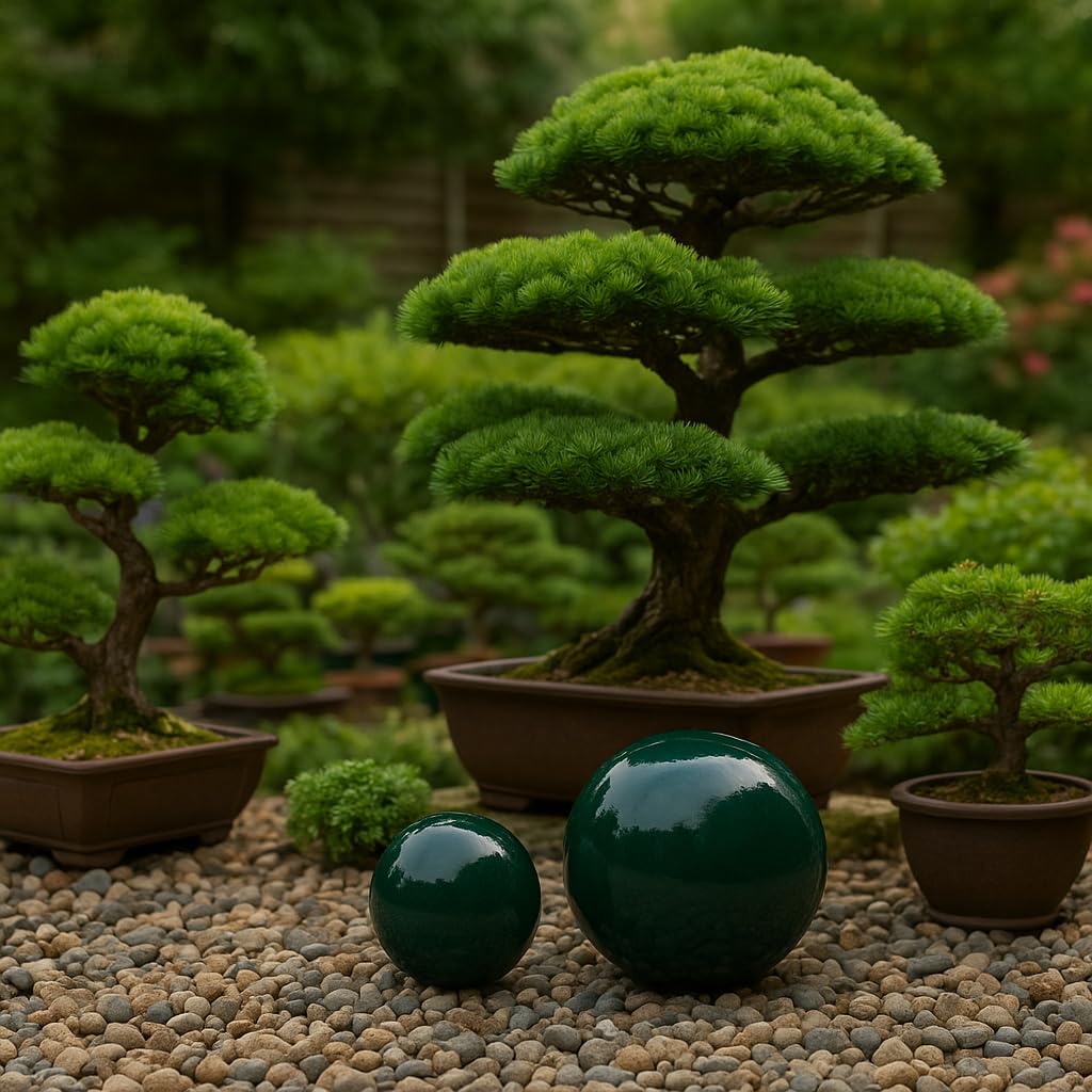 K&K Jardin bille en grès de Céramique, extérieur, Couleur : Vert, Diamètre 20 cm, freezeproof