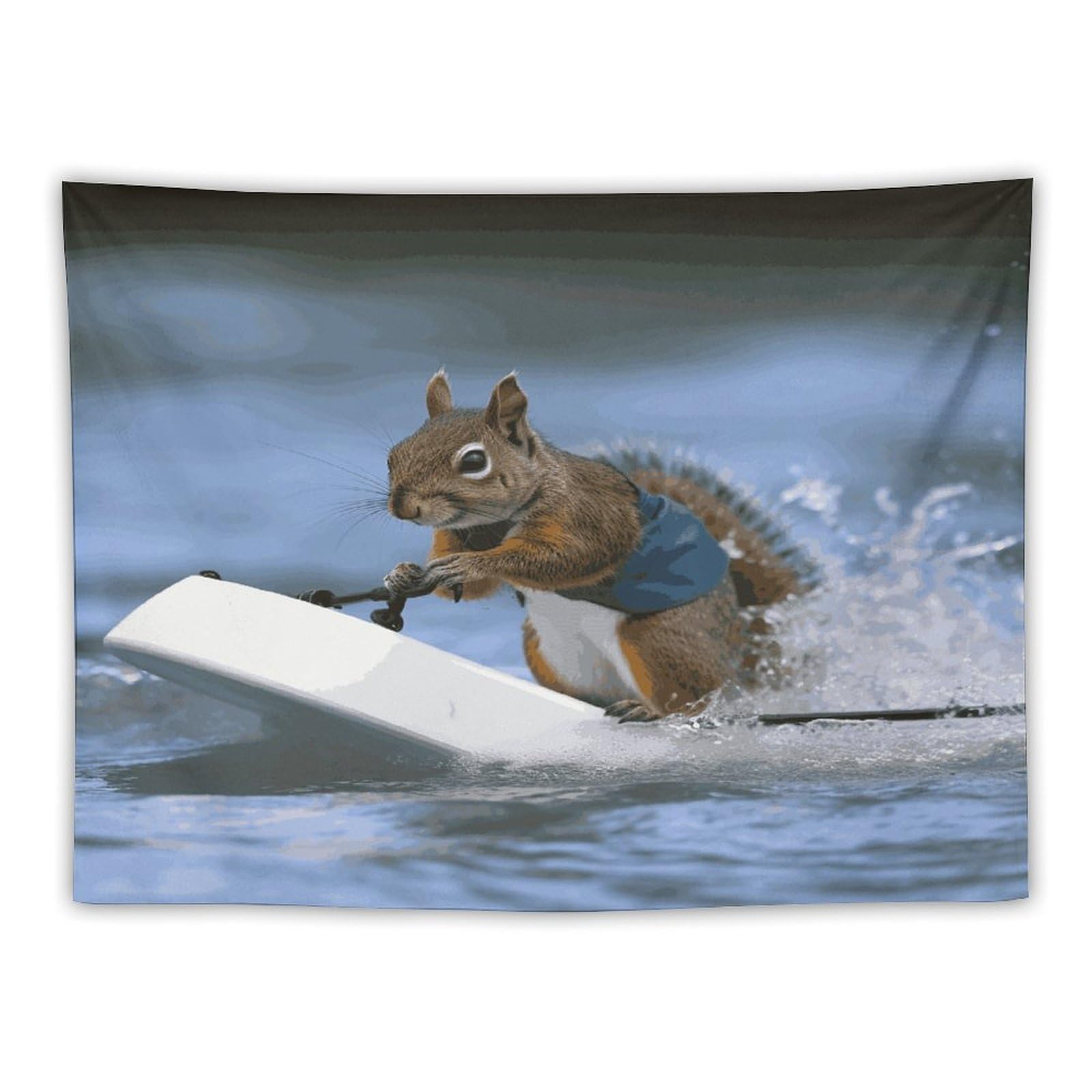 LDGSUPH Water Skiing Squirrel Tapestry Wall Hanging Decor Anti-fading Aesthetic Wall Tapestries Fashion Wall Blanket Decor Modern Wall Art Tapestry for Bedroom Home Decor 30"x40"