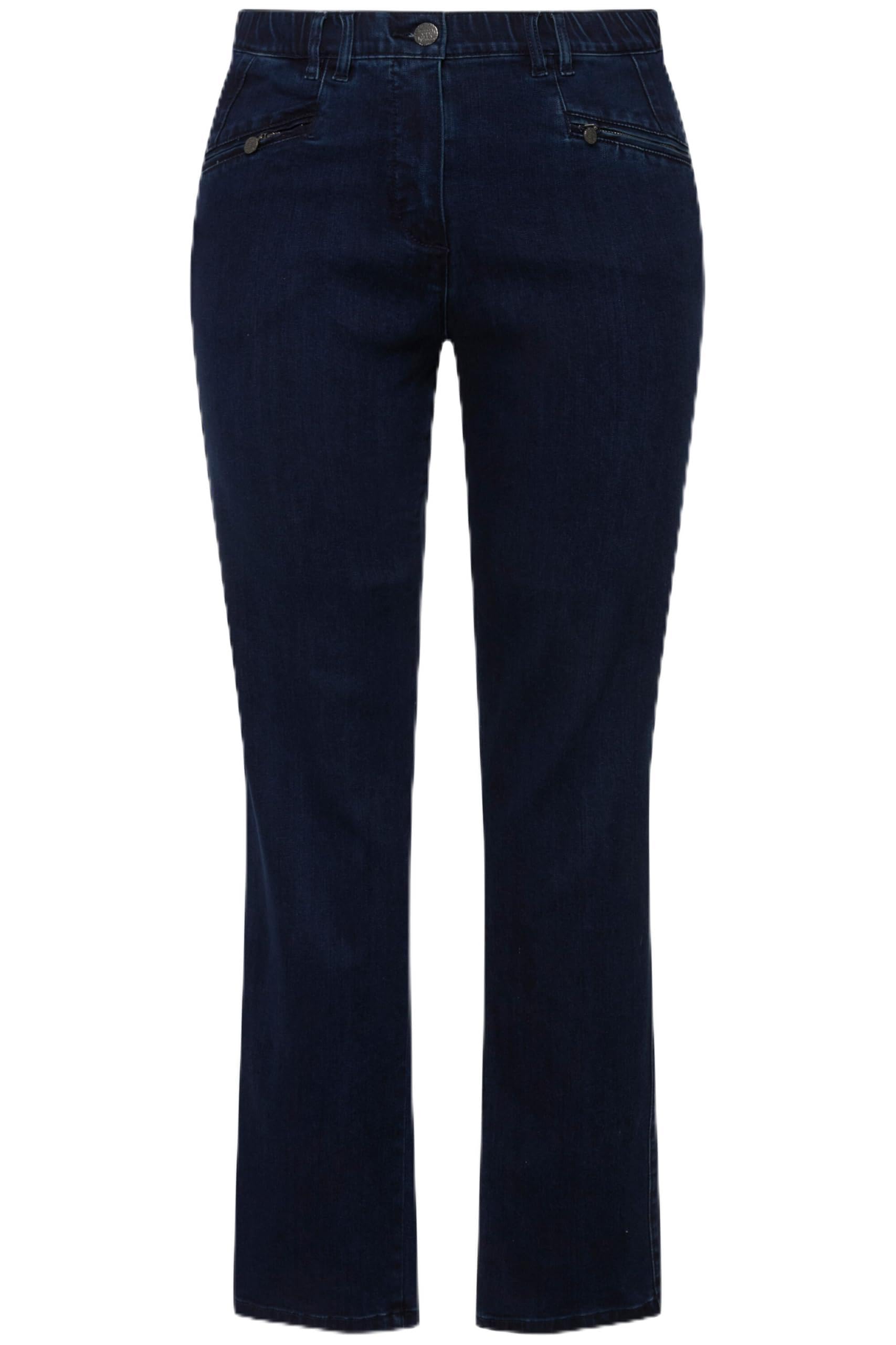 Ulla Popken Damen große Größen Übergrößen Plus Size Jeans Mony, konisches Bein, Reißverschlusstaschen 808812